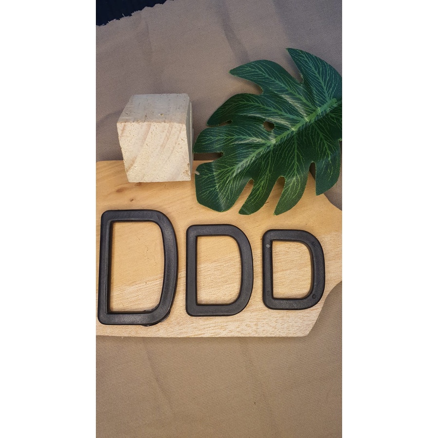 12pcs Ring D Plastik Acetal Hitam Buckle Tas