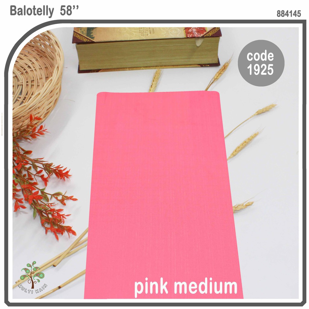 Bahan multi Kain Balotelly / Balotelli / baloteli Polos high twist polyester Meteran Harga Grosir-1925 pink medium