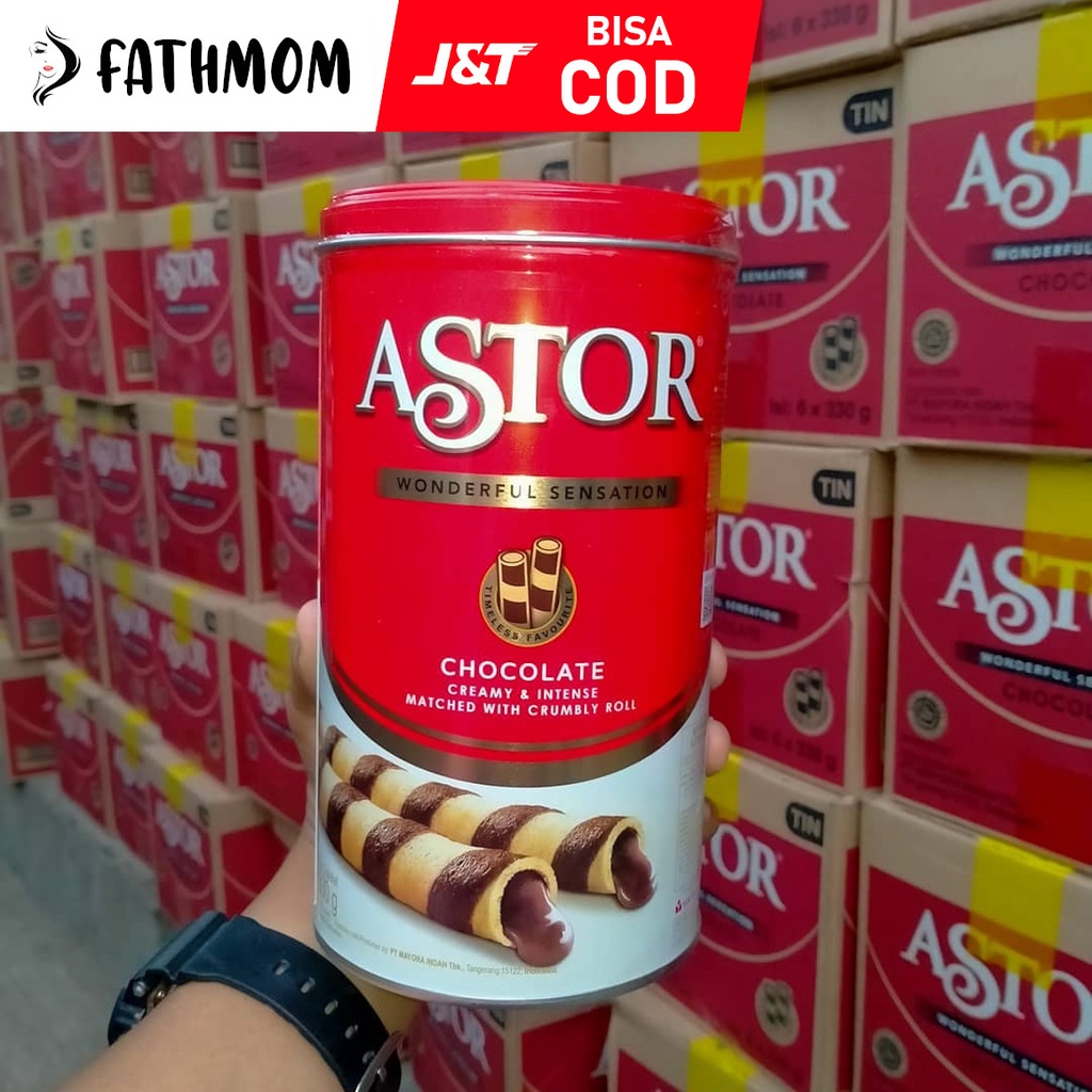 

ASTOR Wafer Stick Double Coklat Kaleng 330gr