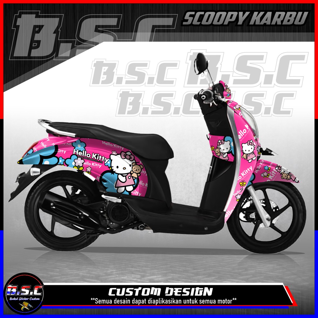 Sticker Decal FULL BODY Scoopy Karbu Scoopy Old Motif Hello Kitty