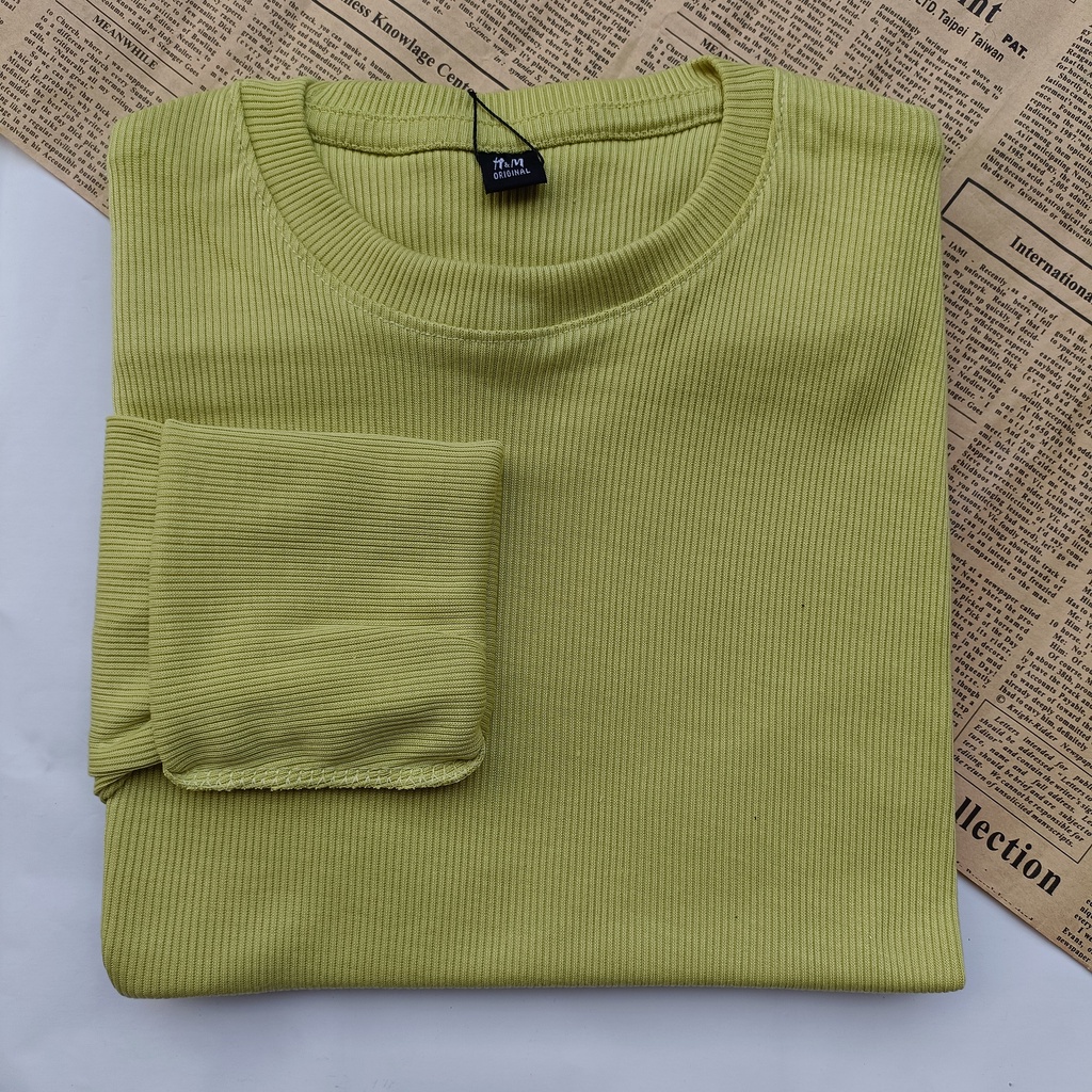 PART II Kaos Rib Premium / Kaos Grosir / Kaos Rib Premium Tebal / Kaos Lengan Panjang Termurah-Pear