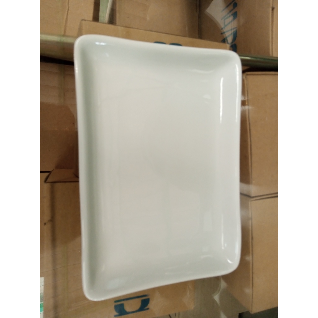 Hampers Souvenir Piring Hias Piring Kotak Putih Polos Square Plate Piring Kaca Piring Makan Kpk80P P