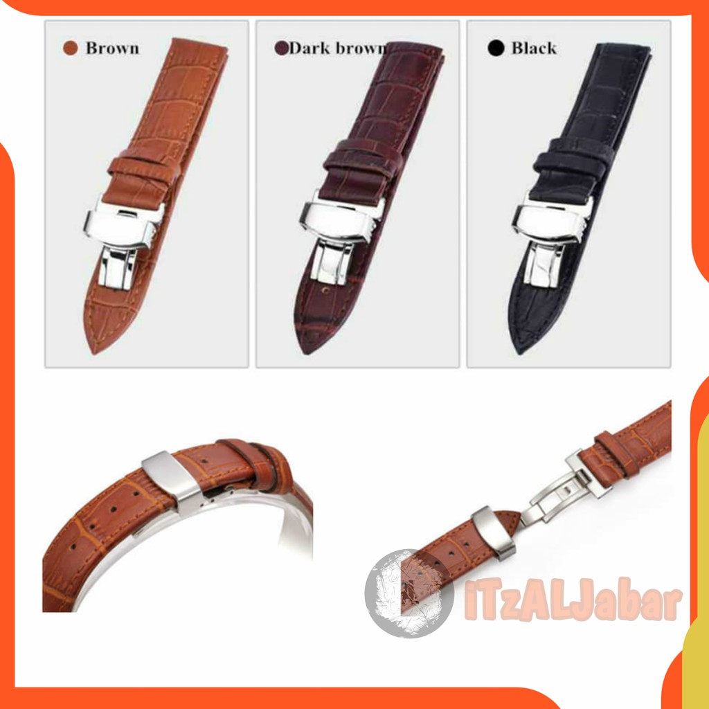 Tali jam tangan Casio Ediface Kulit Leather strap 18mm 20mm 22mm 24mm