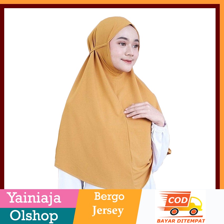 Jilbab instan Bergo maryam tali belakang bahan jersey halus dan tebal hijab instant murah