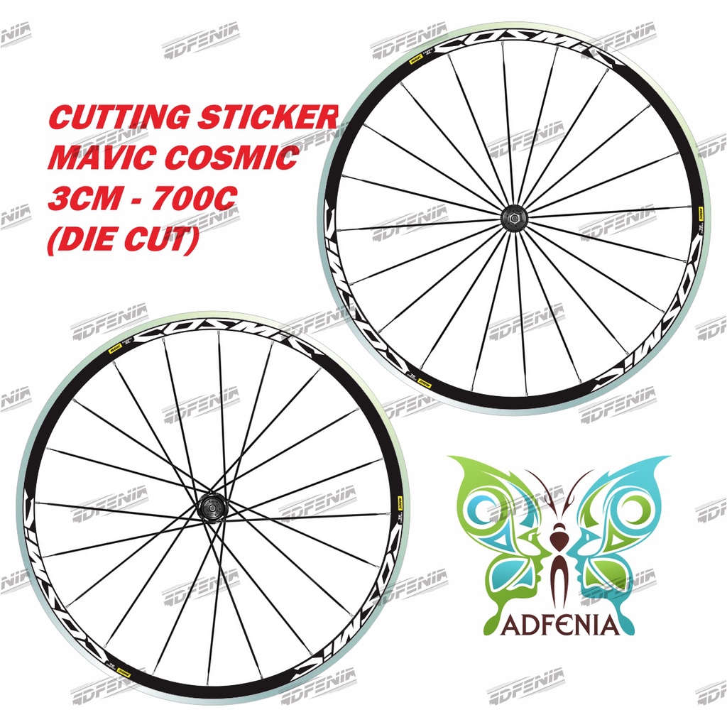 Cutting Stiker Mavic Cosmic SL Velg lebar 3 cm Die Cut Mavic Cosmic Cutting Sticker Rims Velg Roadbi