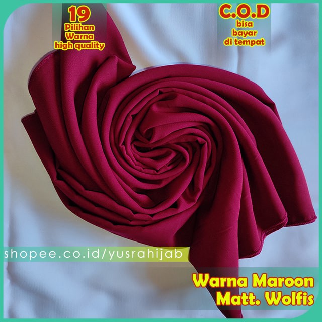 PROMO !!! Hijab Jilbab Instan Kerudung Polos Bergo Syria Basic Zaida Instant Murah Terbaru CVH-Maroon
