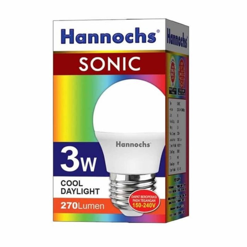 Lampu led hannochs sonic 3 watt nyala putih