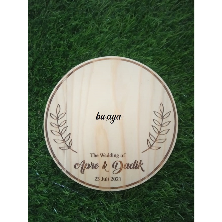 Grafir Nama Mahar Kayu Bulat Diameter 15cm