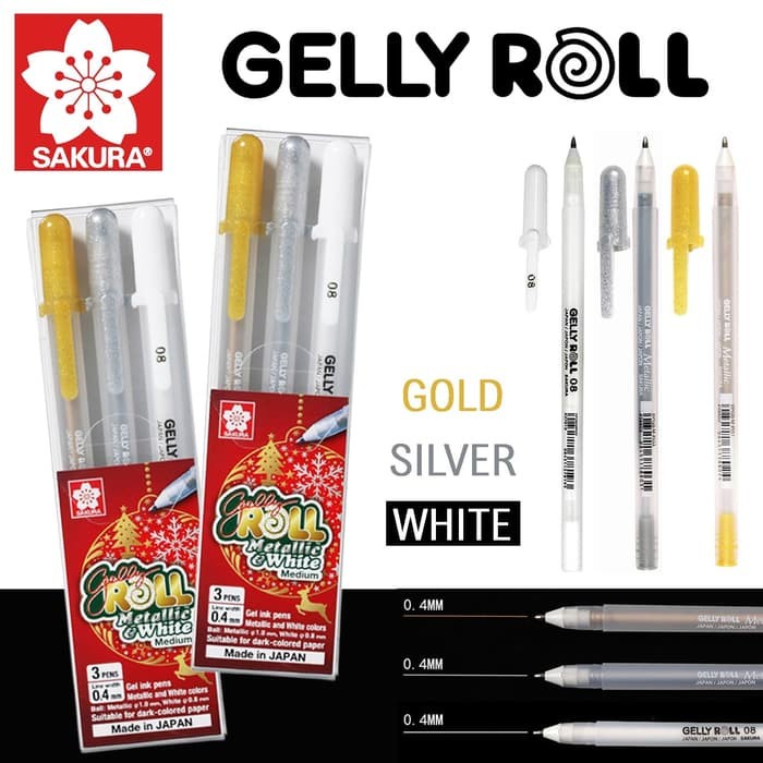 

Buruan Sakura Gelly Roll Set 3 Metallic White Limited