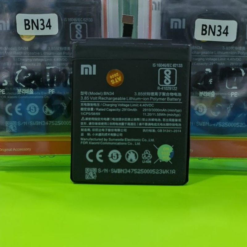 battery batrai baterai baterei tanam REDMI BN34 REDMI 5A