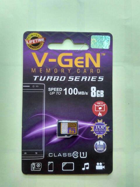 KHANZAACC VGEN 8GB Memory Hp Micro SD Class 10 Turbo Series