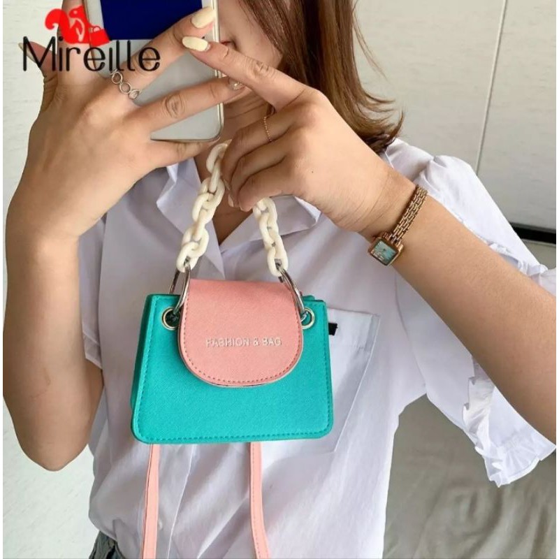 TAS SELEMPANG KULIT PU WANITA,TAS BAHU RANTAI AKRILIK,TAS PONSEL,TAS SELEMPANG KECIL