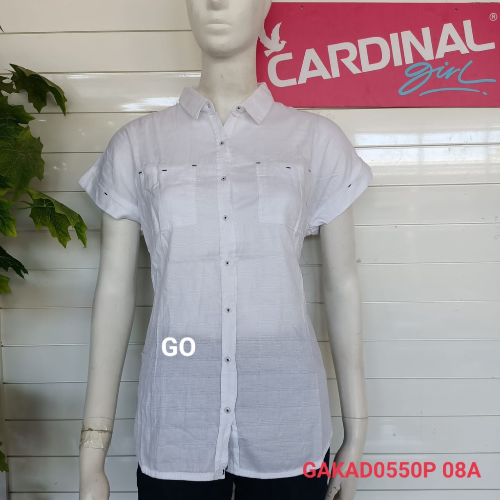 gof KPG CARDINAL KEMEJA GIRL PUTIH Polos &amp; Motif Lengan Pendek Pakaian Hem Wanita Formal Distro Original