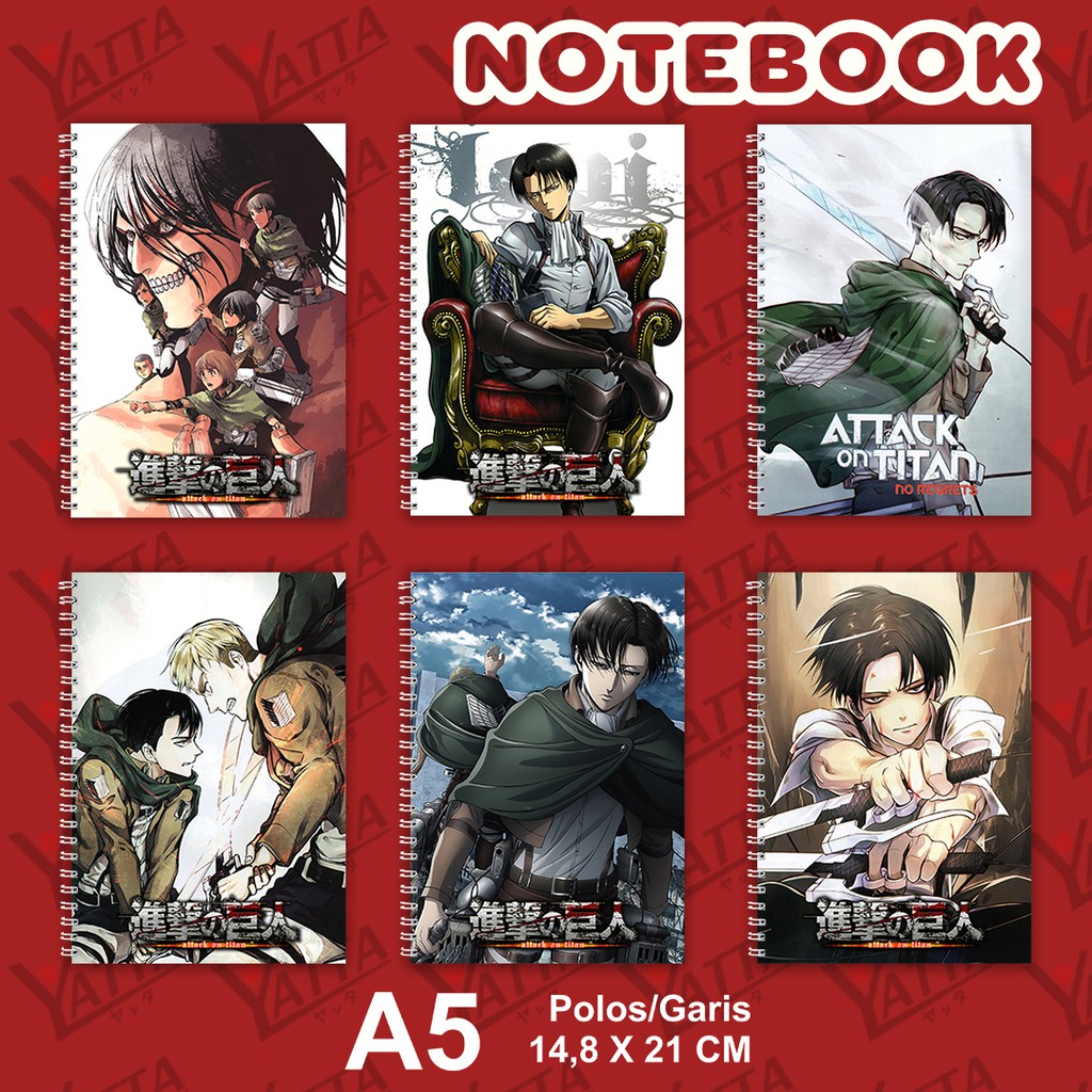 

Notebook Anime Ukuran A5 14,6 cm x 21 cm Shingeki no Kyojin Attack on Titan