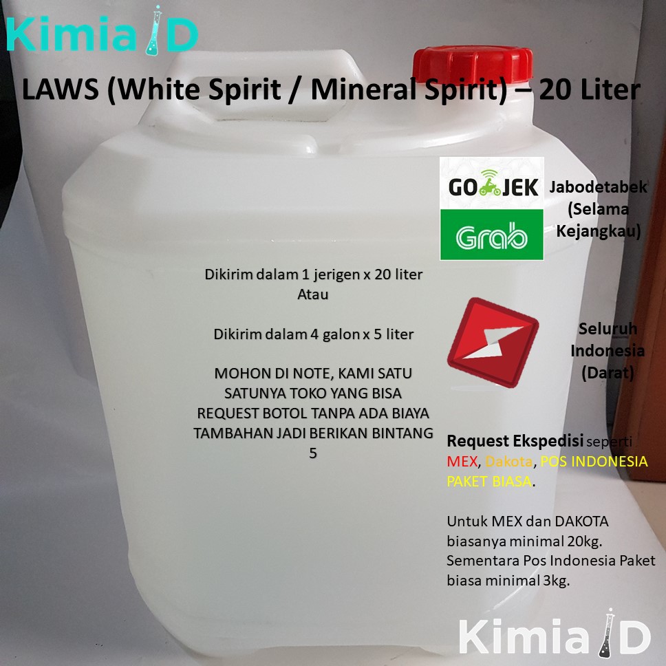 LAWS 20 Liter - White Spirit - Mineral Spirit - Thinner - Solvent - SMT - Thinner Cat