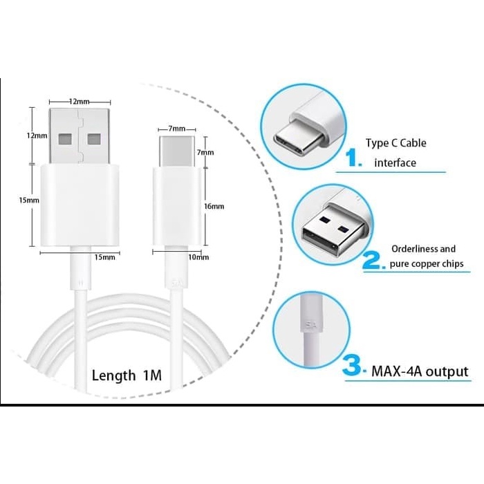 Kabel Charger HUAWEI Usb C Cable Data Original Fast Charging P30 p40 P10 P9 Honor 10 9 Mate Nexus Nova hp