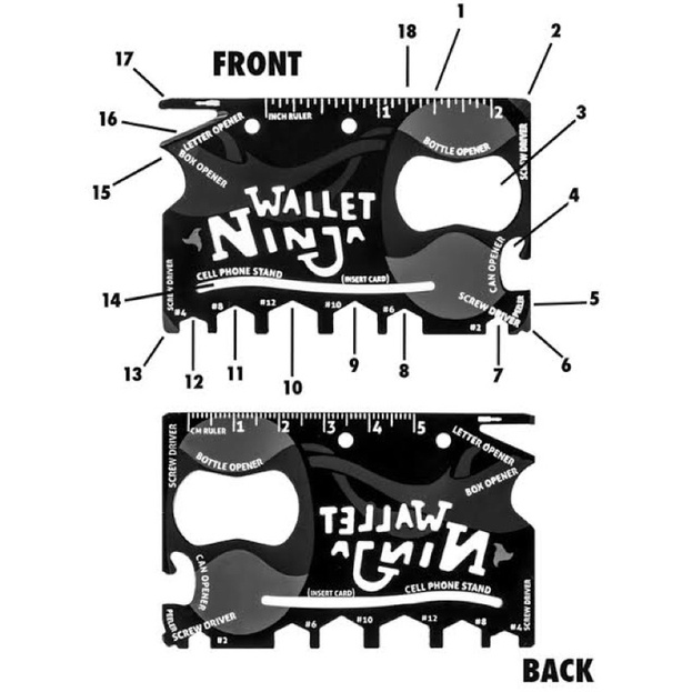 WALLET NINJA 18 IN 1 / OBRAL STOK NINJA TOOLCARD / ALAT MUTIFUNGSI