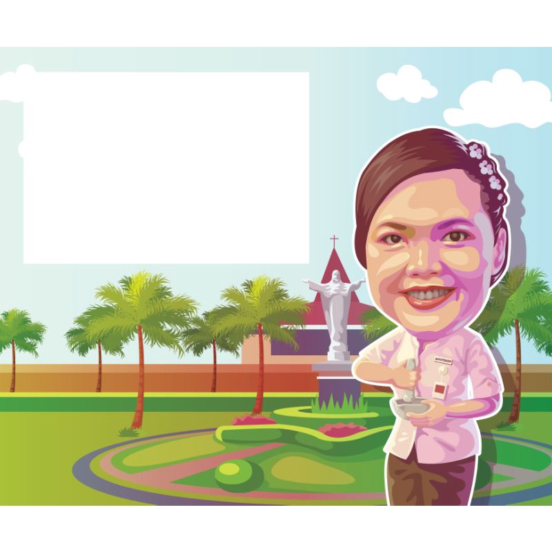 Karikatur Vector Chibi (1 orang/frame) / Karikatur wajah besar badan kecill