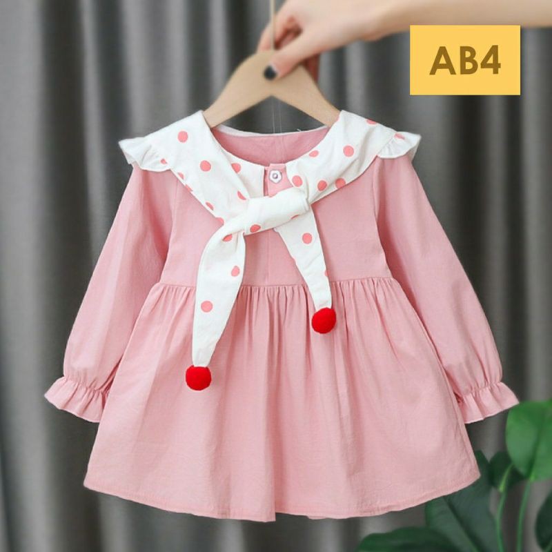 Dress Gaun Anak Bayi Perempuan Import Motif Elegan Cantik Lucu Usia 6 bulan - 3 tahun-4