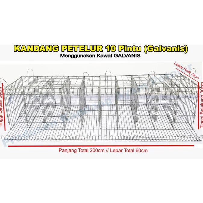 [[BISA COD]] KANDANG AYAM PETELUR GALVANISE 10PINTU EKONOMIS ORIGINAL