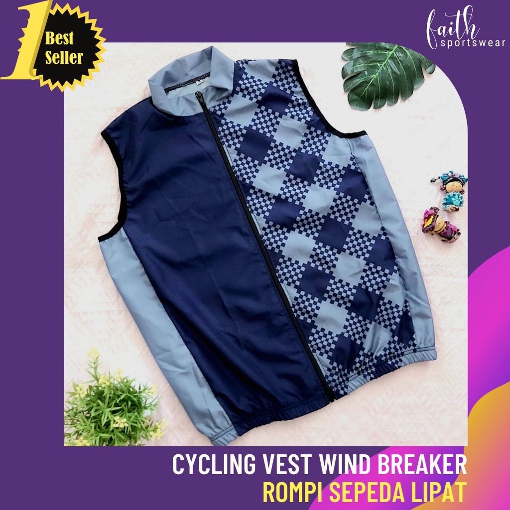 ROMPI OLAH RAGA Wanita/Pria - ROMPI SEPEDA CYCLING VEST Gingham Navy-Grey
