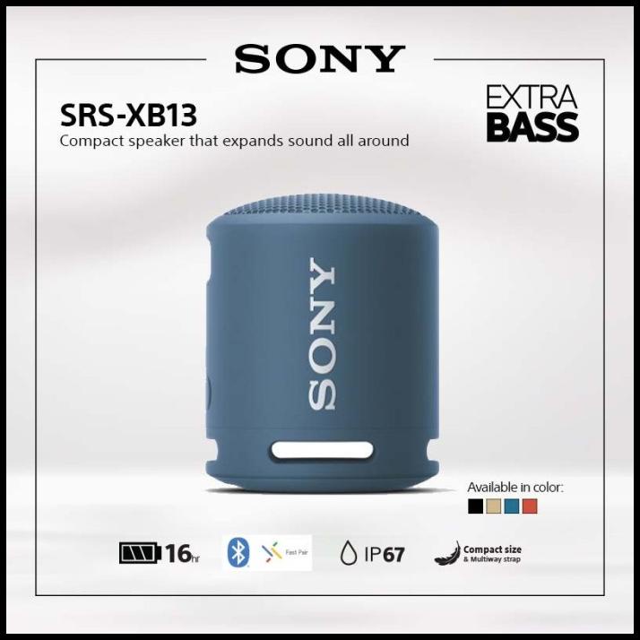 Sony Srs-Xb13 Blue Extra Bass Portable Wireless Speaker / Xb13