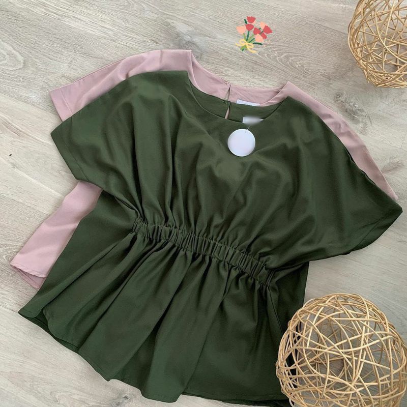 Shifa Top Crinkle Airplow Atasan Blouse Wanita / Baju Lengan Pendek Terbaru