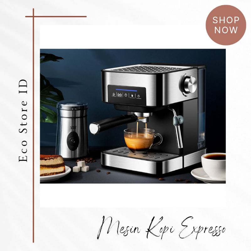 Pink Bunny Mesin Kopi Semi Automatic Espresso Coffe Machine 1.6 Liter - CM6863 - Hitam