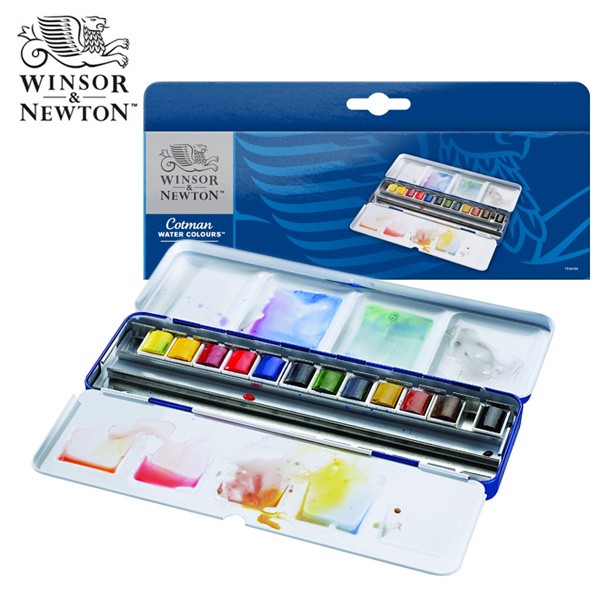 

Winsor & Newton Cotman Watercolours Metal Blue Box Set - 12 Half Pans