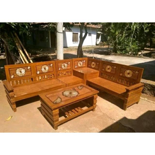 Kursi Sudut Minimalis Kayu Jati Termurah