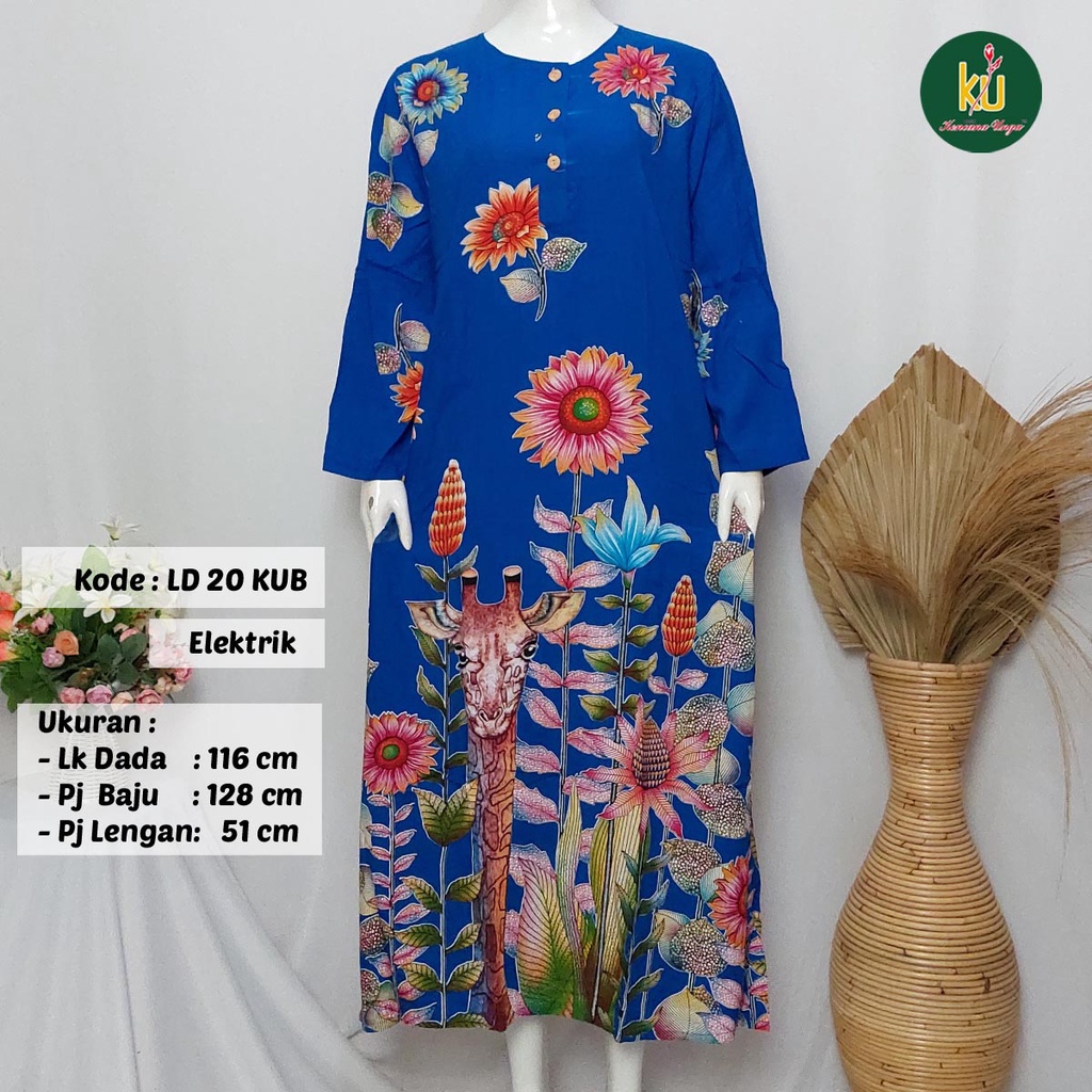 COD LD 20 KUB | DASTER PANJANG KENCANA UNGU ASLI LABEL BIRU | LongDress Wanita Lengan Panjang Busui ini-Elektrik E