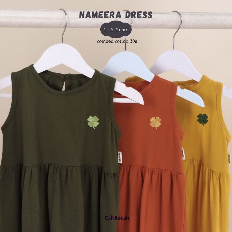 Cah Bocah Nameera Dress / Rok Anak Perempuan / Lucu Bordir / Tidak Berlengan