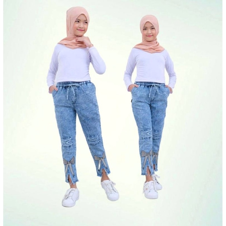 Celana Panjang Baggy Jeans Anak Perempuan Tanggung 7 8 10 Tahun