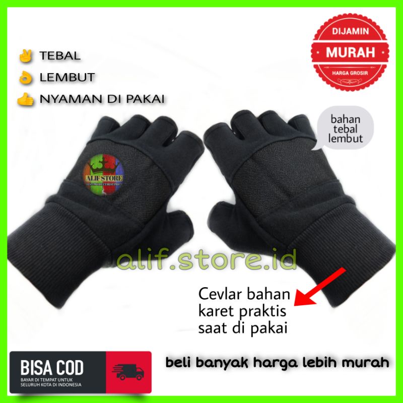 Sarung Tangan Motor Sarung Tangan Kain Pria Wanita gojek grab kurir cargo sepeda dll  || COD