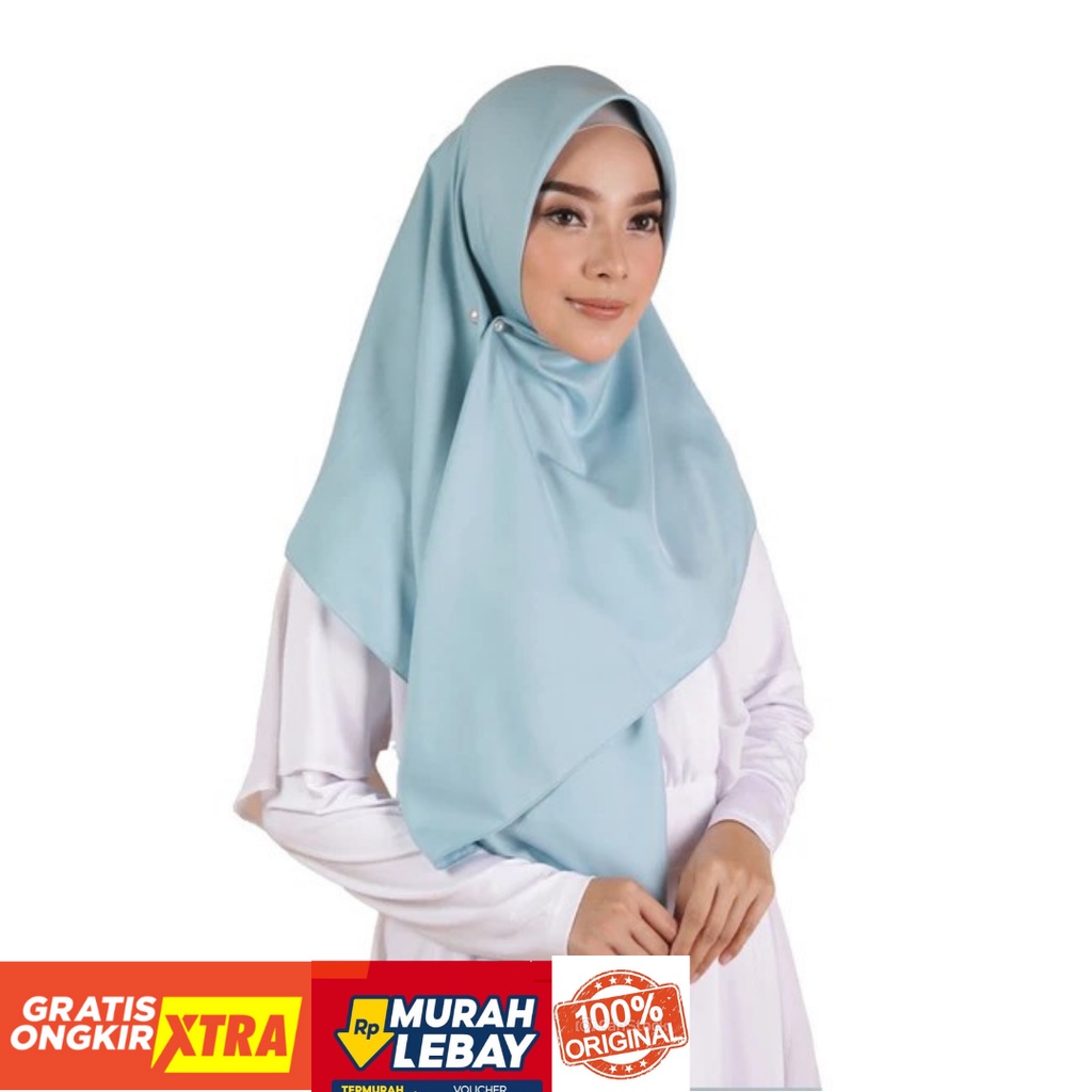 Elzatta hijab Segiempat Polos Satin kerudung segi empat Elzatta Keiva Valetta