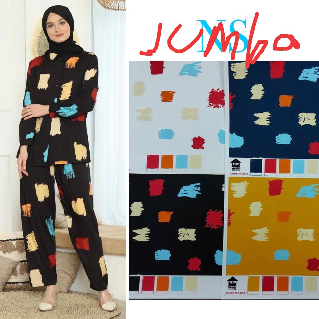 NEW!! PIYAMA RAYON MOTIF - Pajamas Kemeja Celana Panjang Wanita - baju tidur jumbo