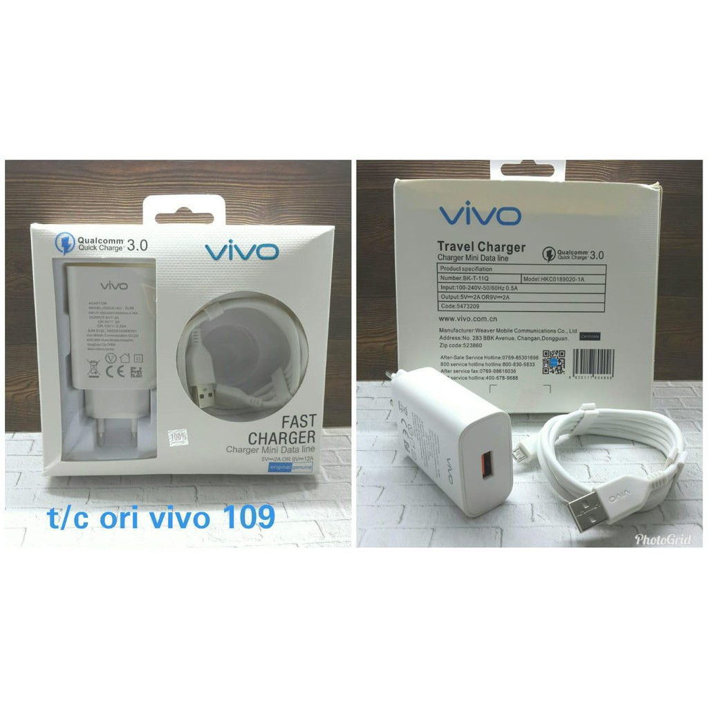 Charger Vivo X27 9V-2 Original 100% Y30 Y50  V5  Y51 Y65 Y66 Y67 Y71 Y81 Y83 Support Fast Charging