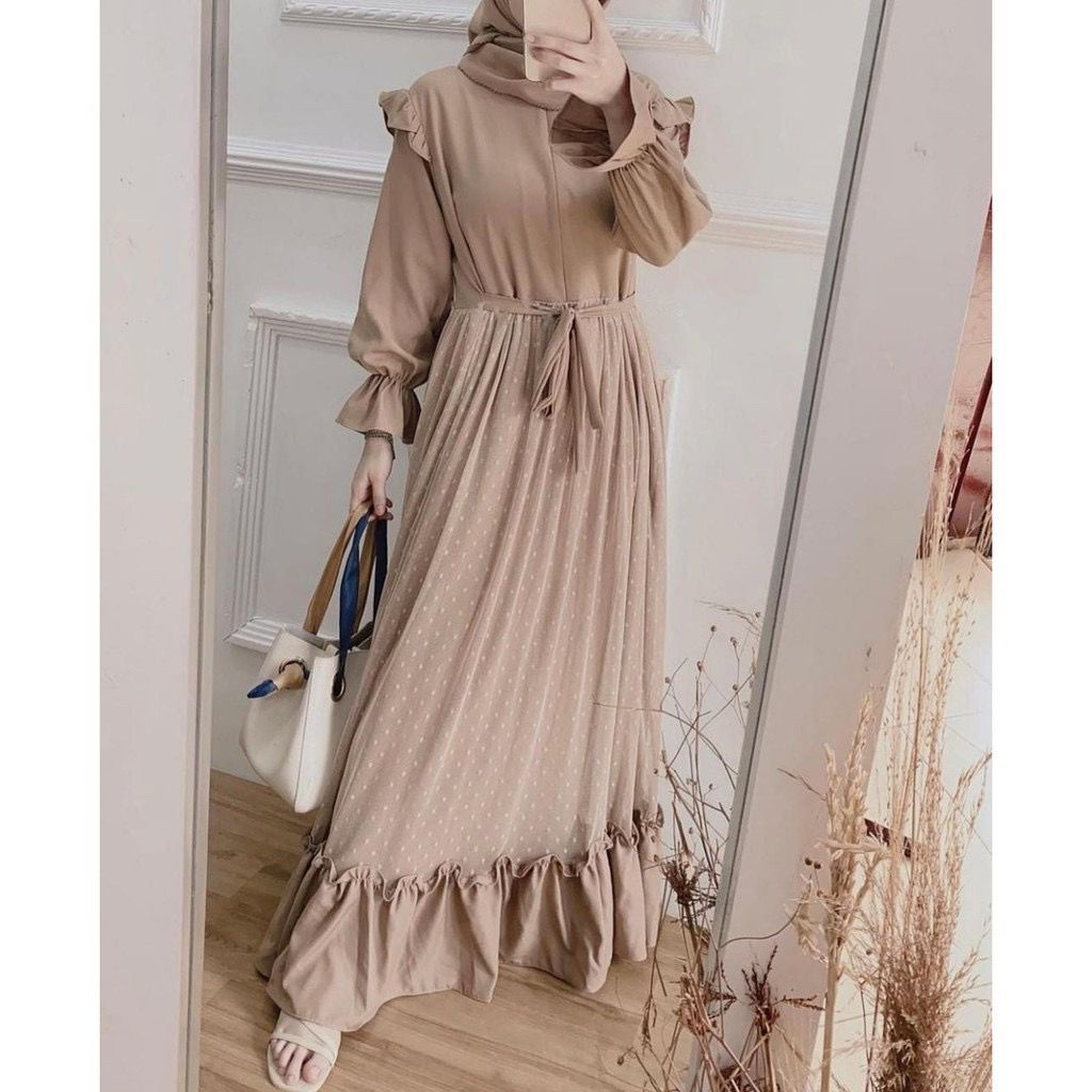 Orimoza Amarta gamis muslim rayon motif busui-HD NAVITA MOCCA