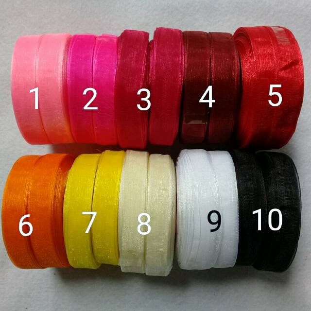 Pita Organdi / Kaca / Organza 1/2" (1.25cm) per Roll