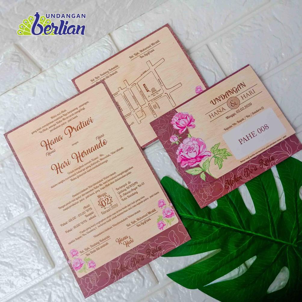 Undangan Pernikahan / Blangko Undangan Pernikahan Murah Seri Pahe 008, Pahe 009 Paket Lengkap