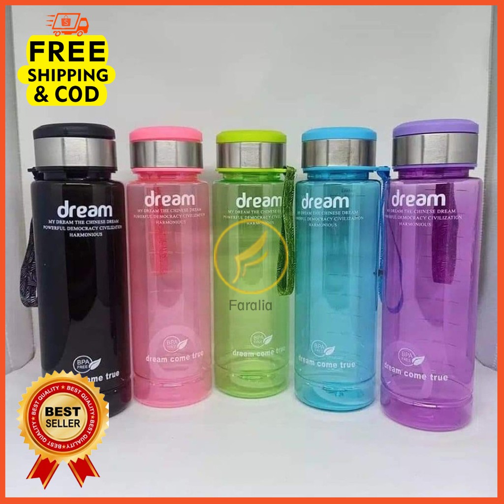 Botol Minum Dream 1000ml Bottle Infused Water Sport 1 Liter Tumblr BPA Free Warna Lucu Cerah Pastel