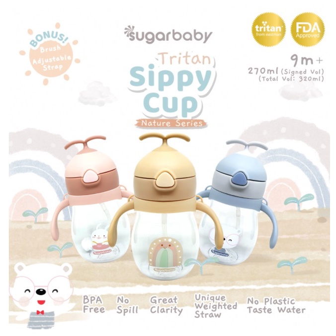 Sugar Baby TRITAN Sippy Cup Nature Series (270/320 ml,9mo+) Botol Minum Bayi Anak CBKS