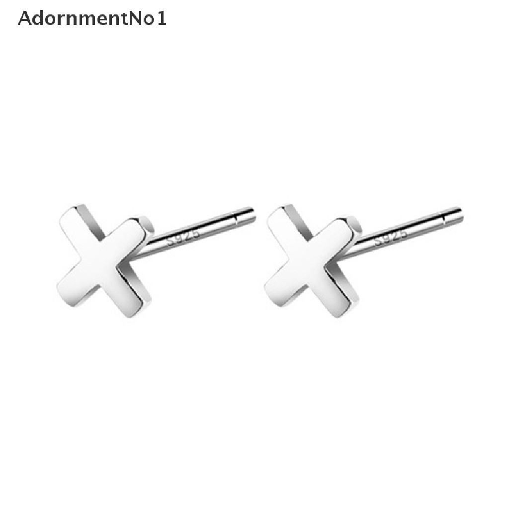 (AdornmentNo1) Anting Tusuk Bentuk X Bahan Metal Untuk Wanita