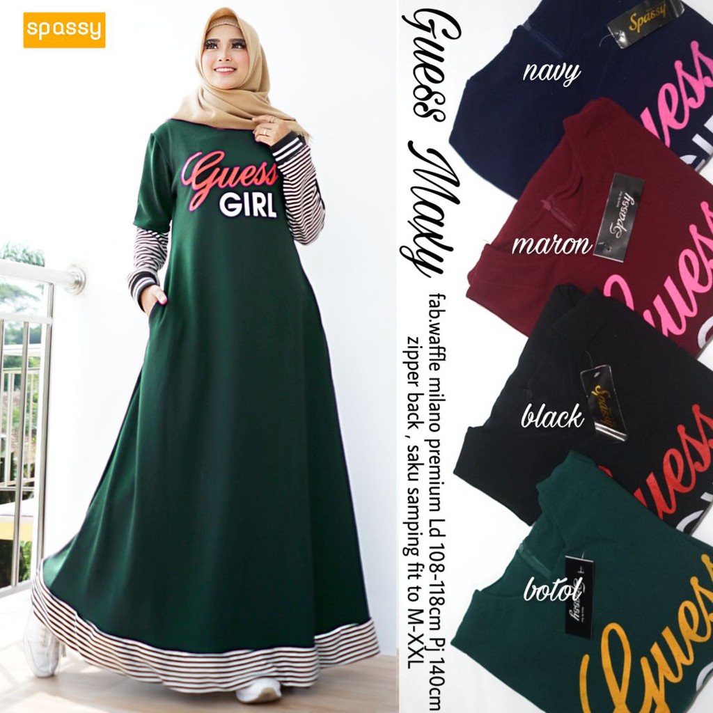 Guess Maxi Dress By Spassy | Suplier Hijab Solo | Grosir
