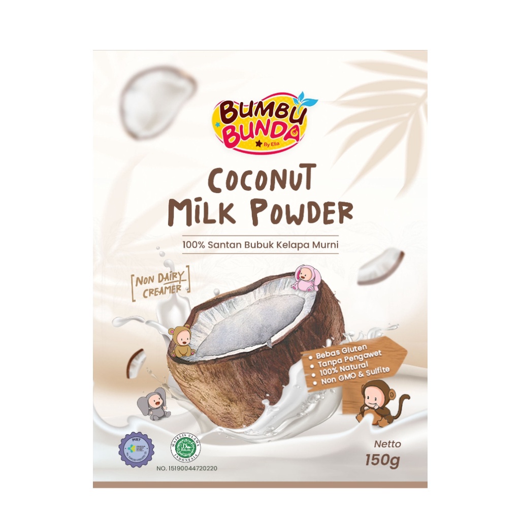 Bumbu Bunda by Elia Organic Coconut Milk Powder Santan Bubuk Organik 100% Kelapa Murni Non Pengawet Gluten Free Sumber Serat Bumbu Bunda