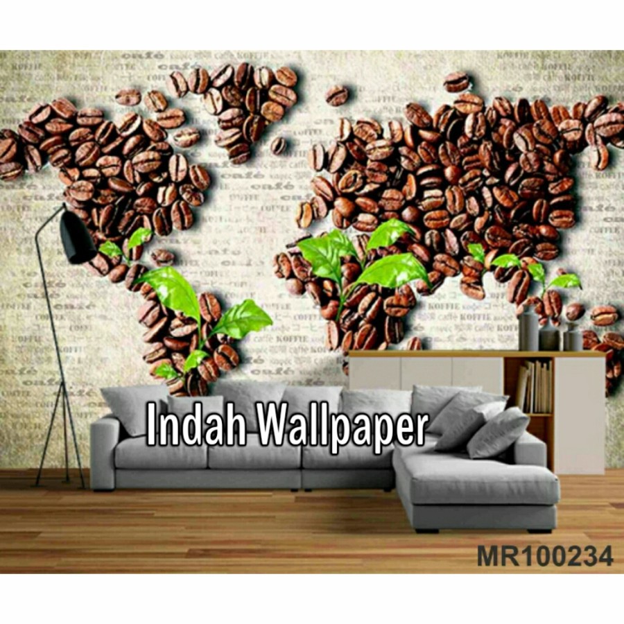 Photowall Mural 3D Wallpaper Dinding Mural Visual Coffe Cafe 3D