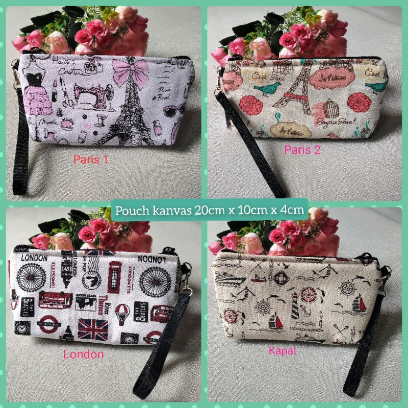 dompet kanvas, pouch kanvas, dompet souvenir