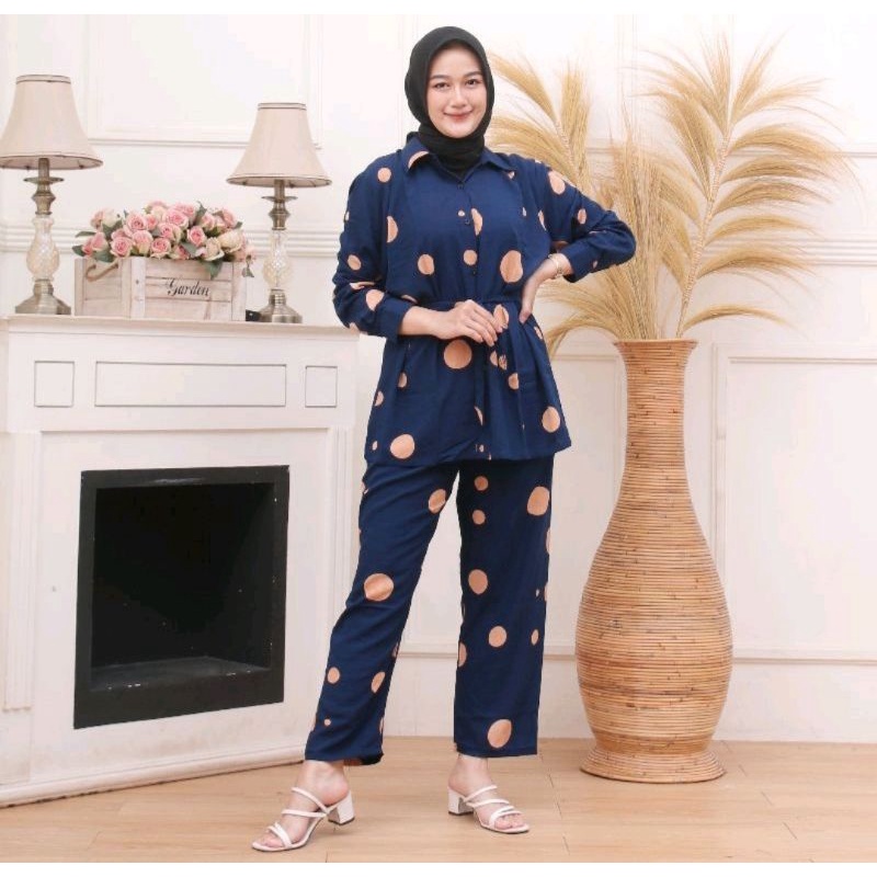 [LD. 120] SETELAN TIE DYE WANITA JUMBO MURAH // one set  tie dye kekinian// set tie dye polka
