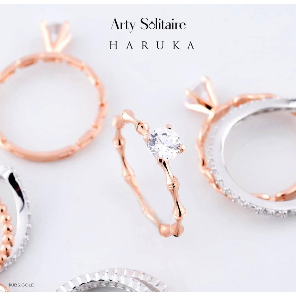 Cincin UBS emas asli kadar 375 arty solitaire edition