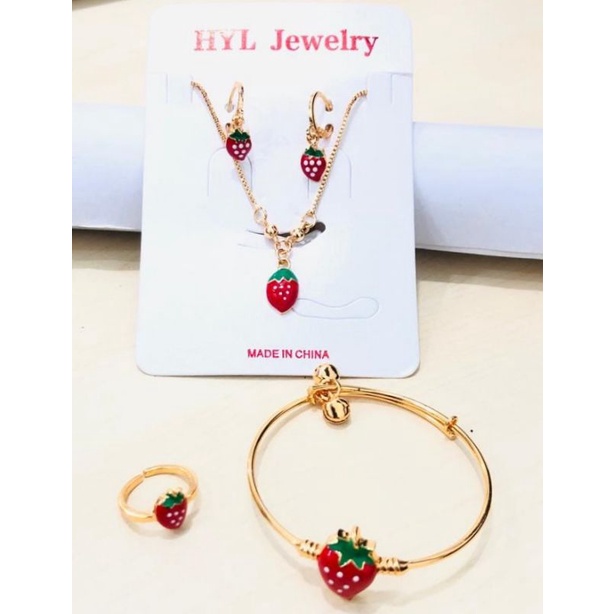 perhiasan anak satu set titanium anti luntur/karat berbagai model